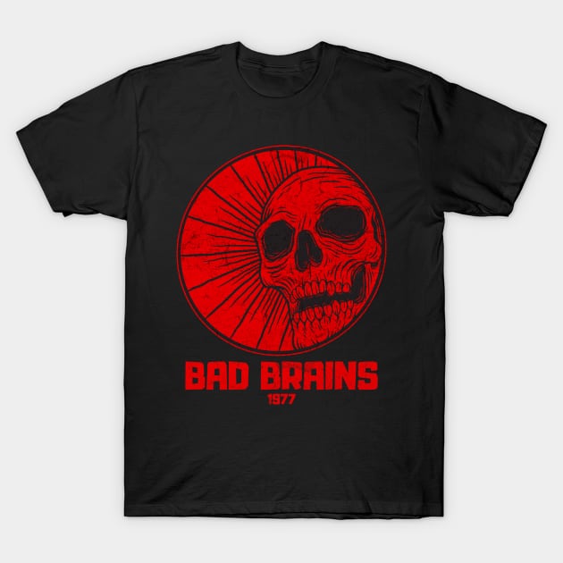 skull red bad brains vintage vibes T-Shirt by lord cobra